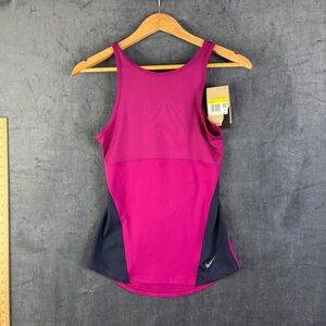 NWT Nike Sz S Yoga Dri-Fit Women's Pink and Black Racerback Tank Top